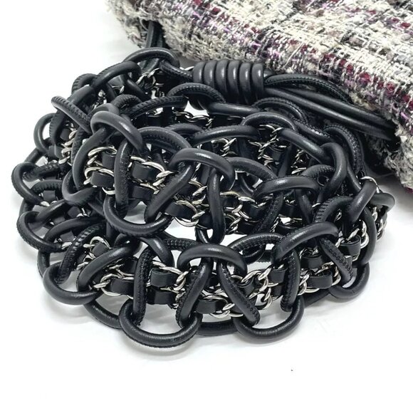 CHANEL Camelia flap Chain Shoulder Bag tweed gray - Picture 11 of 12